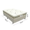 Cama Box Casal Colchão Molas Caribe Gazin 138x188x58cm Branco/Bege - Suporta até 100kg por pessoa - 3