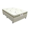 Cama Box Casal Colchão Molas Caribe Gazin 138x188x58cm Branco/Bege - Suporta até 100kg por pessoa - 2