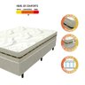 Cama Box Casal Colchão Molas Caribe Gazin 138x188x58cm Branco/Bege - Suporta até 100kg por pessoa - 5