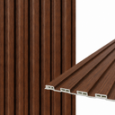 Ver imagem 1 de Painéis Ripados WPC 9mm Tabaco 290x15cm - Revestimento Decorativo Parede Sala Quarto Cozinha