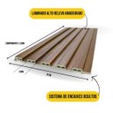 Ver imagem 2 de Painéis Ripados WPC 9mm Tabaco 290x15cm - Revestimento Decorativo Parede Sala Quarto Cozinha