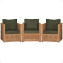 Ver imagem 1 de 3 Poltronas Madri Alumínio Corda Náutica Estofado 13 Trama Terra Cota