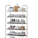 Ver imagem 1 de Sapateira Organizador Inox com 5 Prateleiras para 15 Pares Rack Multiuso Lavanderia e Banheiro Quart