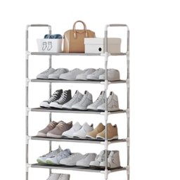 Sapateira Organizador Inox com 5 Prateleiras para 15 Pares Rack Multiuso Lavanderia e Banheiro Quart - 1