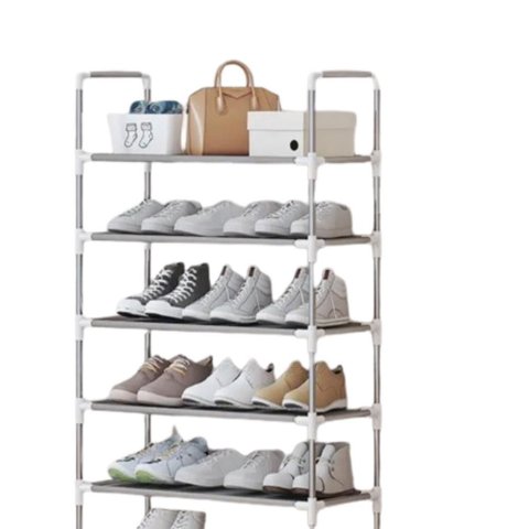 Sapateira Organizador Inox com 5 Prateleiras para 15 Pares Rack Multiuso Lavanderia e Banheiro Quart