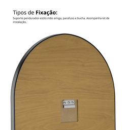Espelho Orgânico Cancello 135x45 Moderno Luxo com Moldura:arauco Atlântica/pequeno - 5