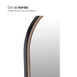 Espelho Orgânico Cancello 135x45 Moderno Luxo com Moldura:arauco Atlântica/pequeno - 4