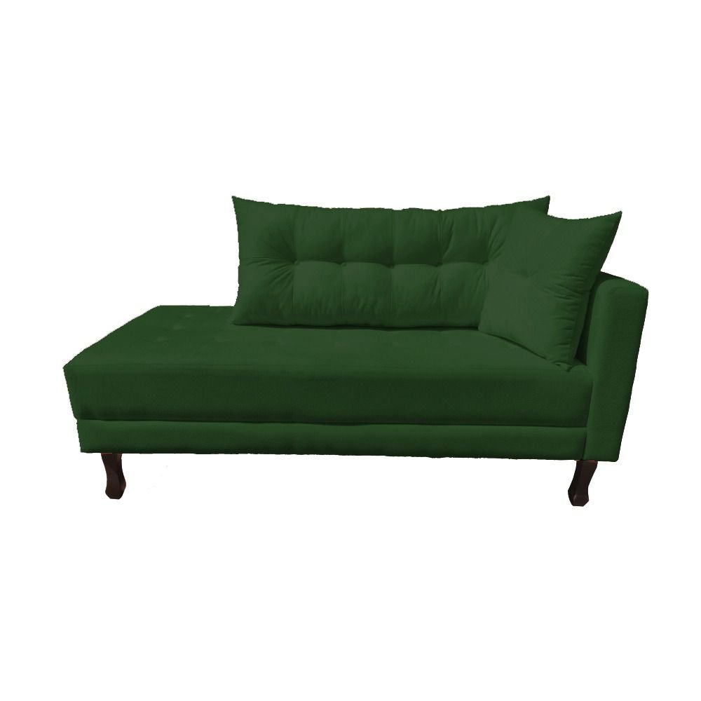 Divã Recamier Troya 1,80 Cm Lado Direito Suede Verde