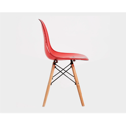 Sc-001p-f - Cadeira Decor Assento em Acrilico na Cor Vermelho, Base Estilo Eiffel Madeira Bering - 2