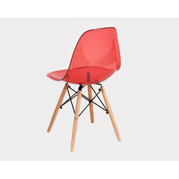 Sc-001p-f - Cadeira Decor Assento em Acrilico na Cor Vermelho, Base Estilo Eiffel Madeira Bering - 3
