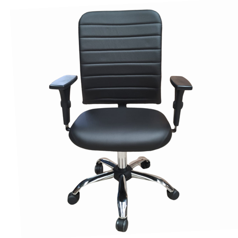 Cadeira Escritório Ergonômica Nr17 Preta Home Office Executiva Giratória Rodízios Cromada Esteirinha