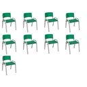 Ver imagem 2 de Kit 9 Cadeira Iso Infantil Creche, Escola Base Cinza Verde Escuro