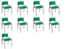 Ver imagem 2 de Kit 9 Cadeira Iso Infantil Creche, Escola Base Cinza Verde Escuro