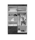 Ver imagem 3 de Guarda Roupa Solteiro 4 Portas 2 Gavetas 118cm Recife Gold Branco - Leifer