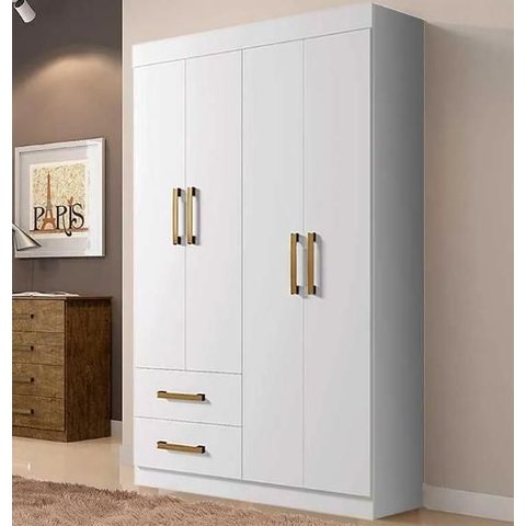 Guarda Roupa Recife Gold 4 Pts Branco - Leifer