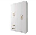 Ver imagem 2 de Guarda Roupa Solteiro 4 Portas 2 Gavetas 118cm Recife Gold Branco - Leifer