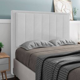 Cabeceira Cama Box Casal Veneza 140 Cm Sintético MV Estofados Branco - 2