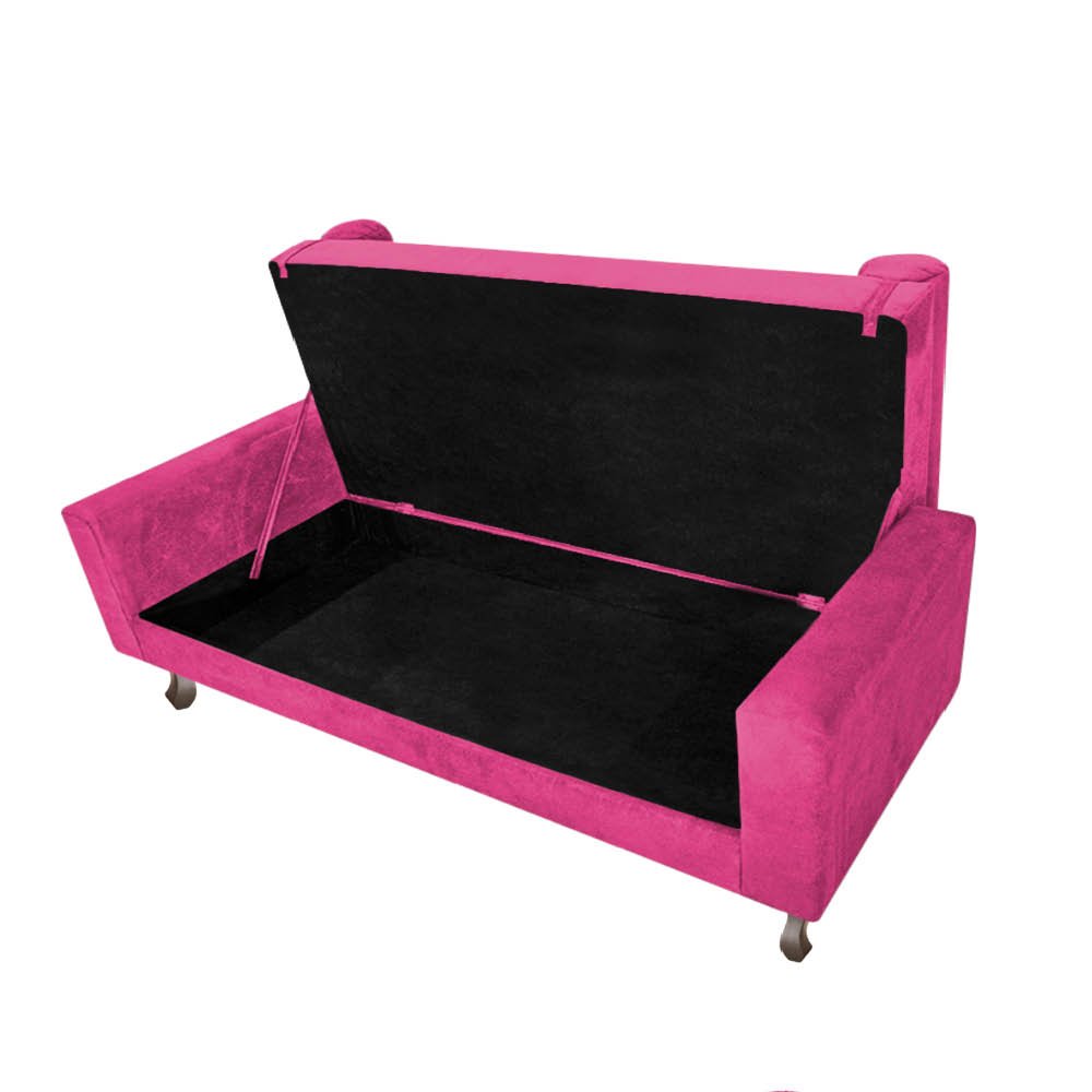 Recamier Baú Félix Solteiro 100 cm Suede - ADJ Decor - Pink - 4