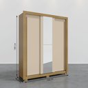 Ver imagem 4 de Kit Guarda Roupa Casal 3 Portas com Espelho e Cômoda Rack 2 Portas 4 Gavetas Carvalho Off White