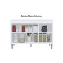 Ver imagem 5 de Balcão Gabinete Manu 120cm 3 Portas C-tampo Cinza