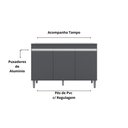 Ver imagem 3 de Balcão Gabinete Manu 120cm 3 Portas C-tampo Cinza