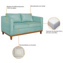 Ver imagem 6 de Kit Sofá 3 Lugares e 2 Poltronas Europa 180 cm Estilo Conforto e Elegância Suede Azul Tiffany