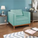 Ver imagem 3 de Kit Sofá 3 Lugares e 2 Poltronas Europa 180 cm Estilo Conforto e Elegância Suede Azul Tiffany