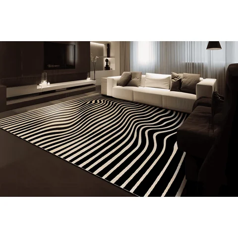 Tapete Rayza Marbella Cyclone Black Dunas 0.60m X 1.80m
