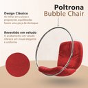 Ver imagem 2 de Poltrona Bubble Chair Veludo Linha Premium Sala Quarto Recepção Moderna Design Decorativo - Vermelho