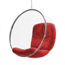 Ver imagem 3 de Poltrona Bubble Chair Veludo Linha Premium Sala Quarto Recepção Moderna Design Decorativo - Vermelho