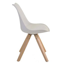 Kit 6 Cadeiras de Jantar Design Saarinen Wood Base Madeira Lívia R02 Nude - Mpozenato - 6