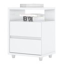 Ver imagem 4 de Guarda Roupa Casal Caju 6 Portas com Kit Mesa de Cabeceira Branco - Henn