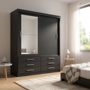 Ver imagem 5 de Guarda-Roupa Solteiro 2 Portas 6 Gavetas com Espelho Capri