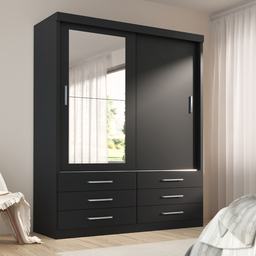 Guarda Roupa Solteiro Capri 2 Portas 6 Gavetas com Espelho - 2