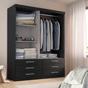 Ver imagem 3 de Guarda-Roupa Solteiro 2 Portas 6 Gavetas com Espelho Capri