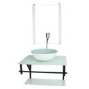 Ver imagem 1 de GABINETE DE VIDRO PARA BANHEIRO 60CM AP CUBA REDONDA BRANCO FULL COM TORNEIRA CROMADA