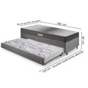Ver imagem 2 de Bicama Box Solteiro Linho 88x188x28 Cm com Colchão Dual Firm Espuma Ecoflex