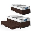 Ver imagem 1 de Cama Box com Auxiliar + Colchão de Molas Ensacadas Double Face Essence Probel Solteiro 88cm