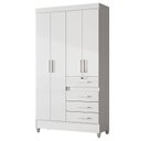 Ver imagem 2 de Guarda Roupa Infantil Sobral com Cômoda Texas e Armário Multiuso New Íris Branco Brilho – Moval