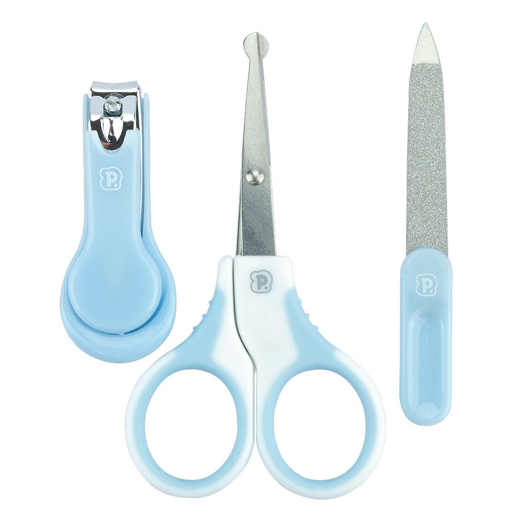 Kit Higiene para Bebê 3 Pçs C/ Nécessaire Azul - Pimpolho:azul - 3