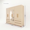 Ver imagem 3 de Guarda-Roupas Istambul 100% MDF 6 Portas 6 Gavetas e Espelho