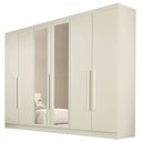 Ver imagem 3 de Guarda-Roupa Casal Oslo 6 Portas 4 Gavetas 100% Mdf com Espelho Off White - Mademarques
