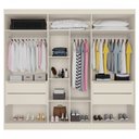 Ver imagem 4 de Guarda-Roupa Casal Oslo 6 Portas 4 Gavetas 100% Mdf com Espelho Off White - Mademarques