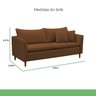 Sofá 2 Lugares Retrô 164cm Veludo Kassia - 3