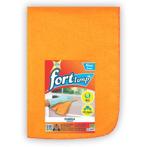 Kit 12 Flanela Fortlimp Limpeza de Móveis 26cm X 57cm