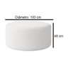 Puff Redondo Cartagena 1 Metro Boucle - 7 Decor Branco - 5