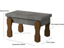 Ver imagem 2 de Puff, Banqueta, Recamier Captone Madri Pés de Madeira 0,97 Cor Cinza - Comprar Moveis em Casa