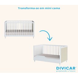 Berço 2 em 1 Fofura Branco - Divicar - 6