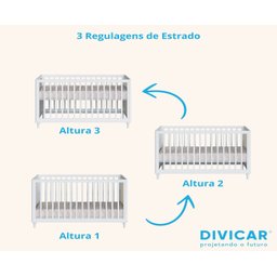 Berço 2 em 1 Fofura Branco - Divicar - 5