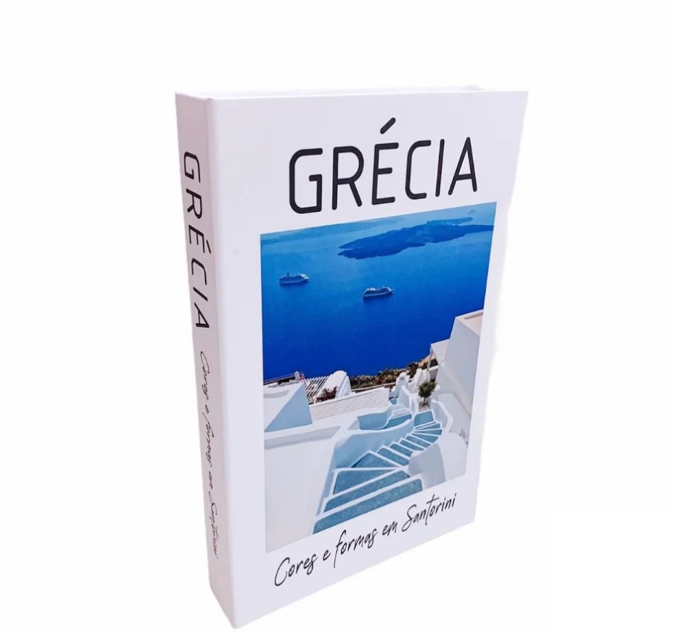 Conjunto 3 Livros Caixa Organizadora Porta Objetos Decorativo Minimalista Grécia - 8